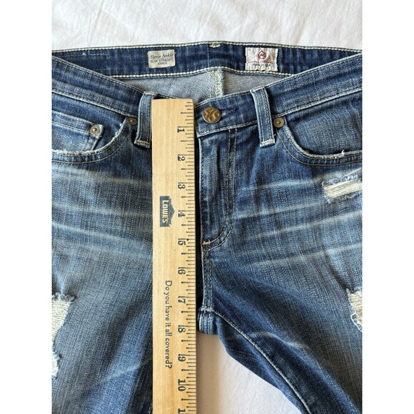 AG Adriano Goldschmied Jeans Womens 26 Stevie Ankle Slim Straight Distressed - Picture 10 of 11